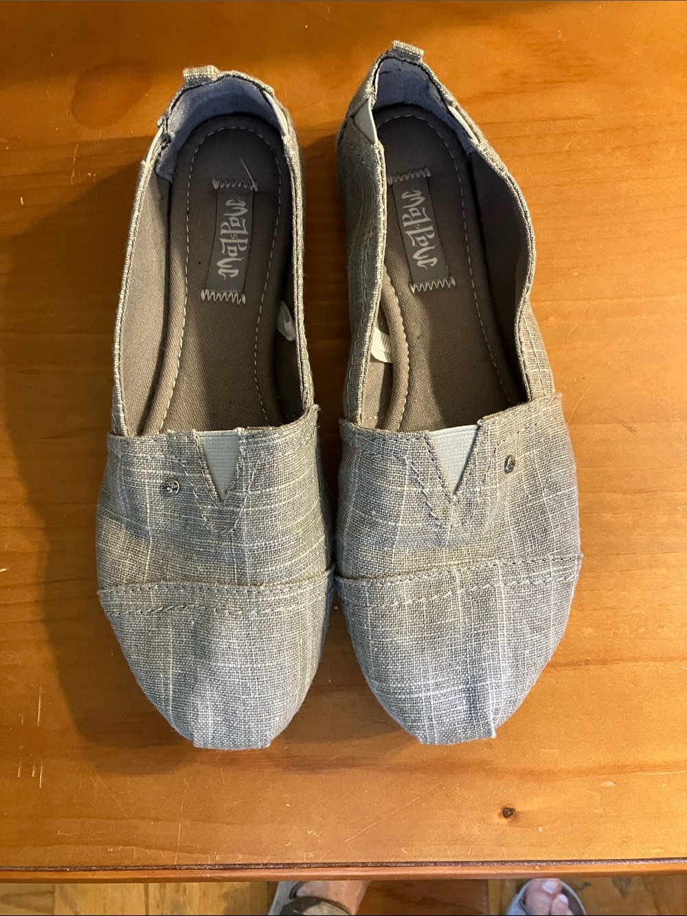 Mad Love Gray Canvas Slip-On Flats, Gray, 8